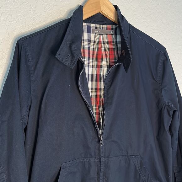 Vince. Blue Mens Full Zip Jacket Plaid Preppy School Nautical College Fall Small - Picture 2 of 9